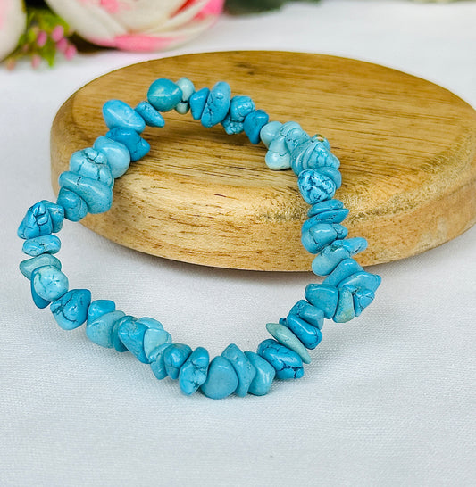 Speak with Confidence: Turquoise Uncut Bracelet - Abhimantrit & Certified