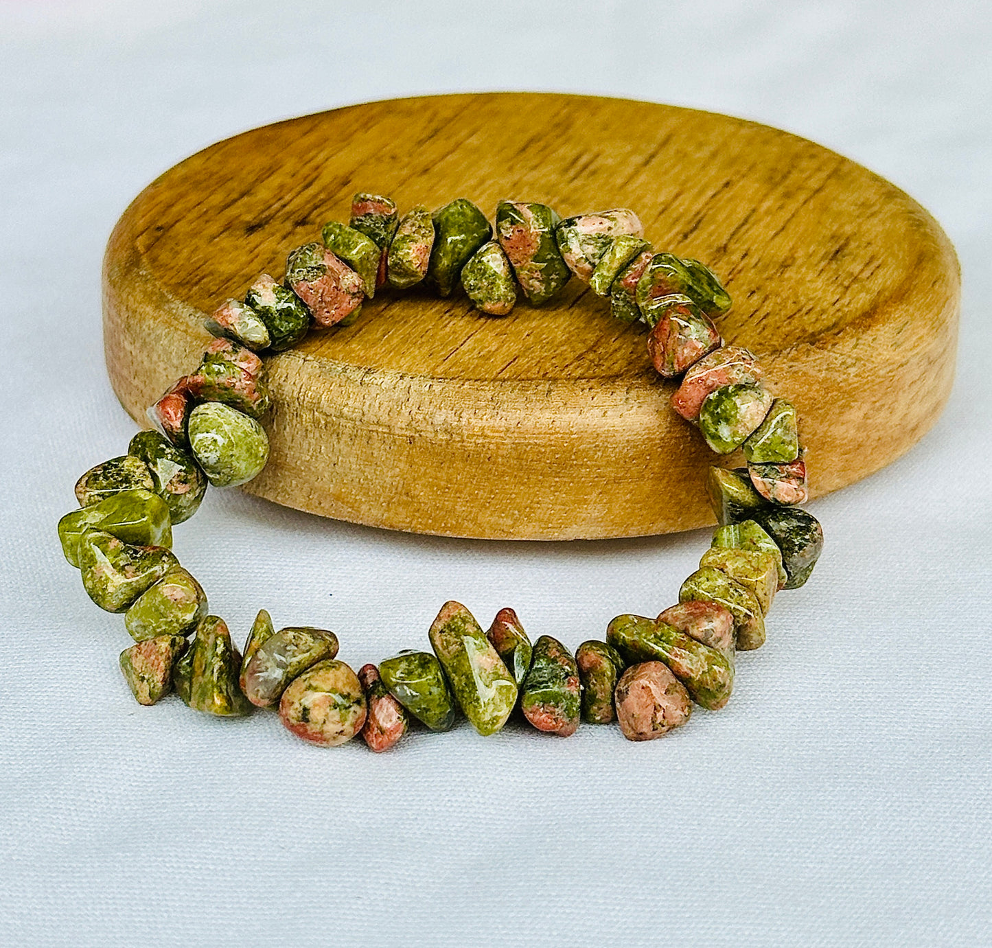 Unakite Uncut Crystal Bracelet - Abhimantrit & Certified