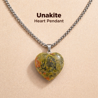 Unakite Heart Pendant (Abhimantrit) for Emotional Healing & Balance