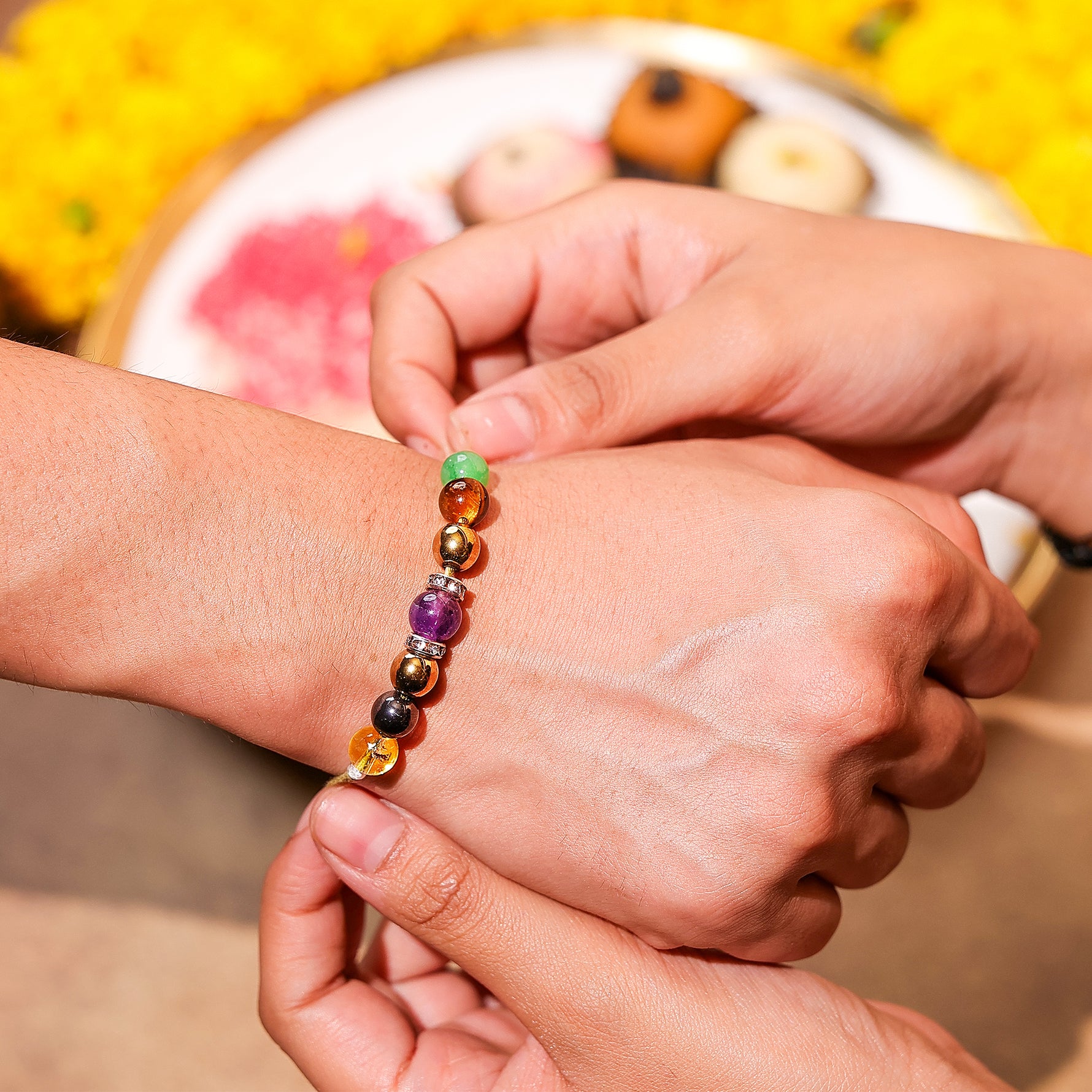 Turtle charm rakhi - Abhimantrit