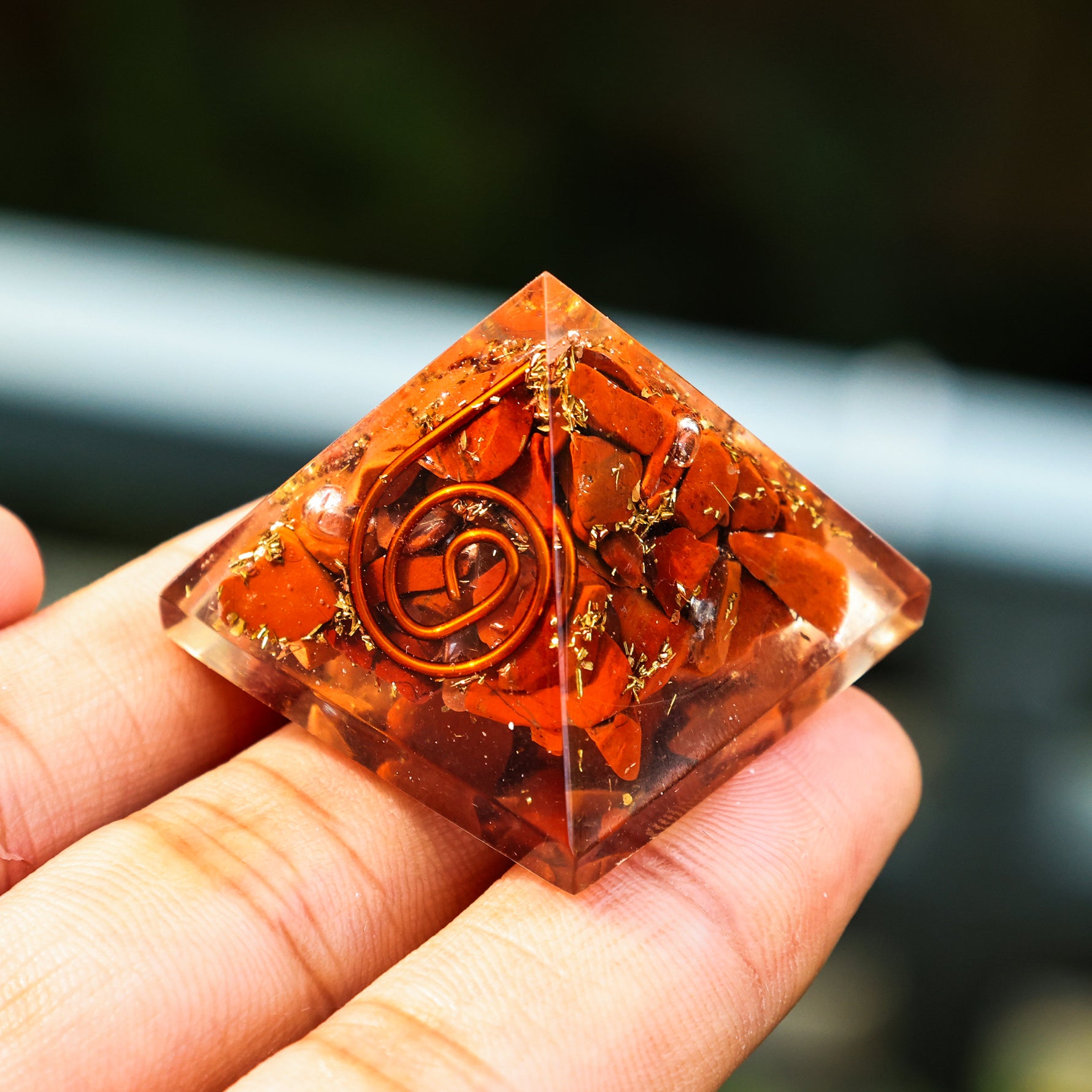 Red Jasper Pyramid - Abhimantrit