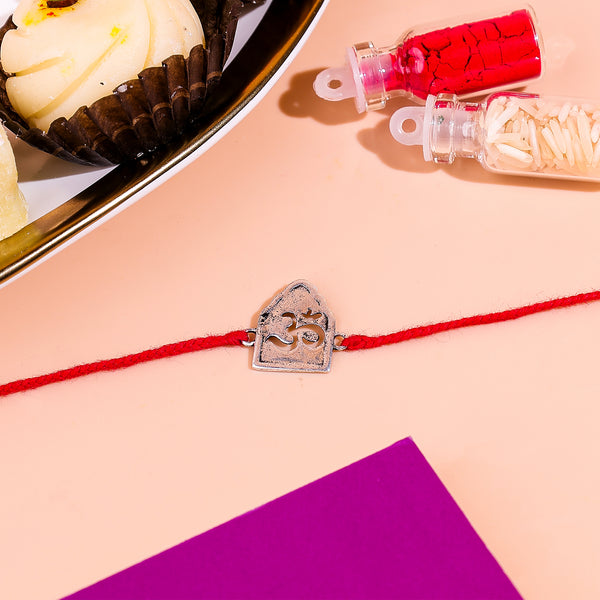 92.5 Pure Silver Om Rakhi for Peace & Divine Protection