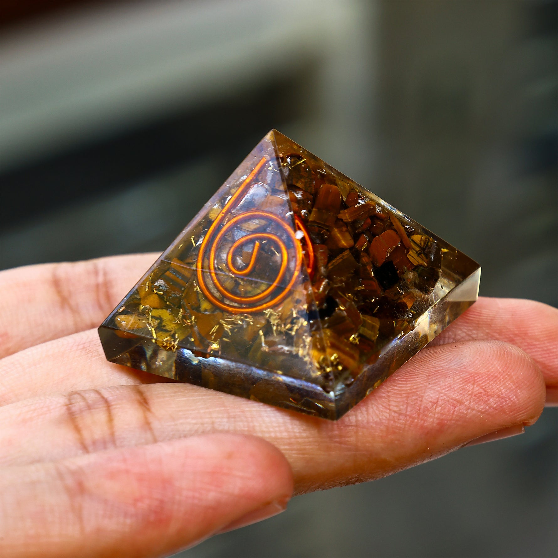 Tiger Eye Pyramid - Abhimantrit