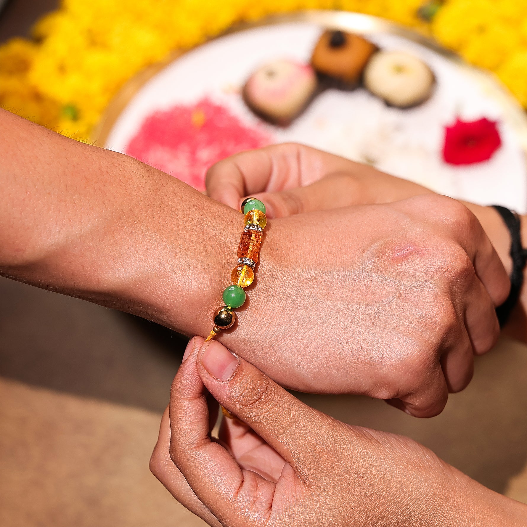 Amethyst stone rakhi - Abhimantrit