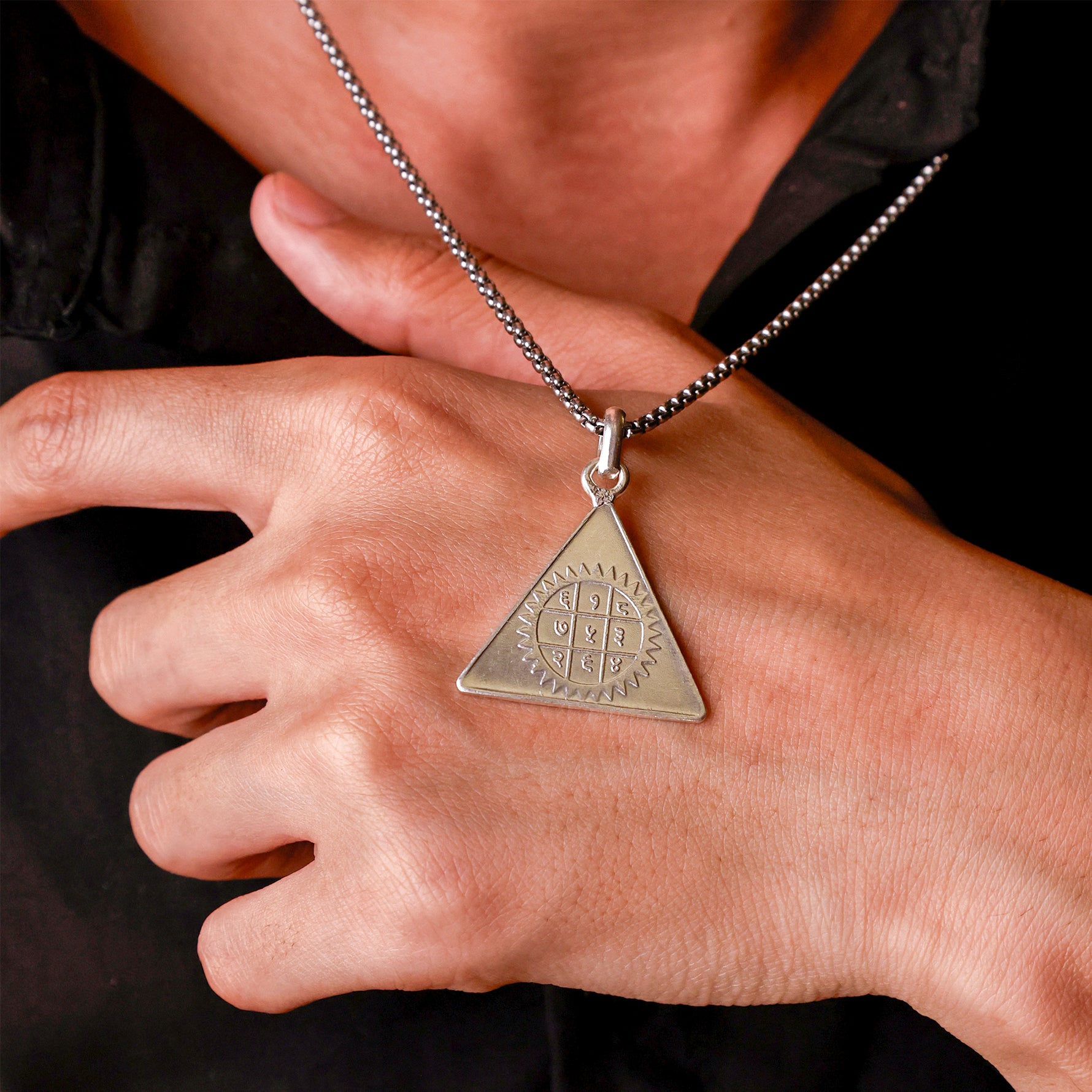 Surya Pyra Yantra Silver Pendant - Abhimantrit