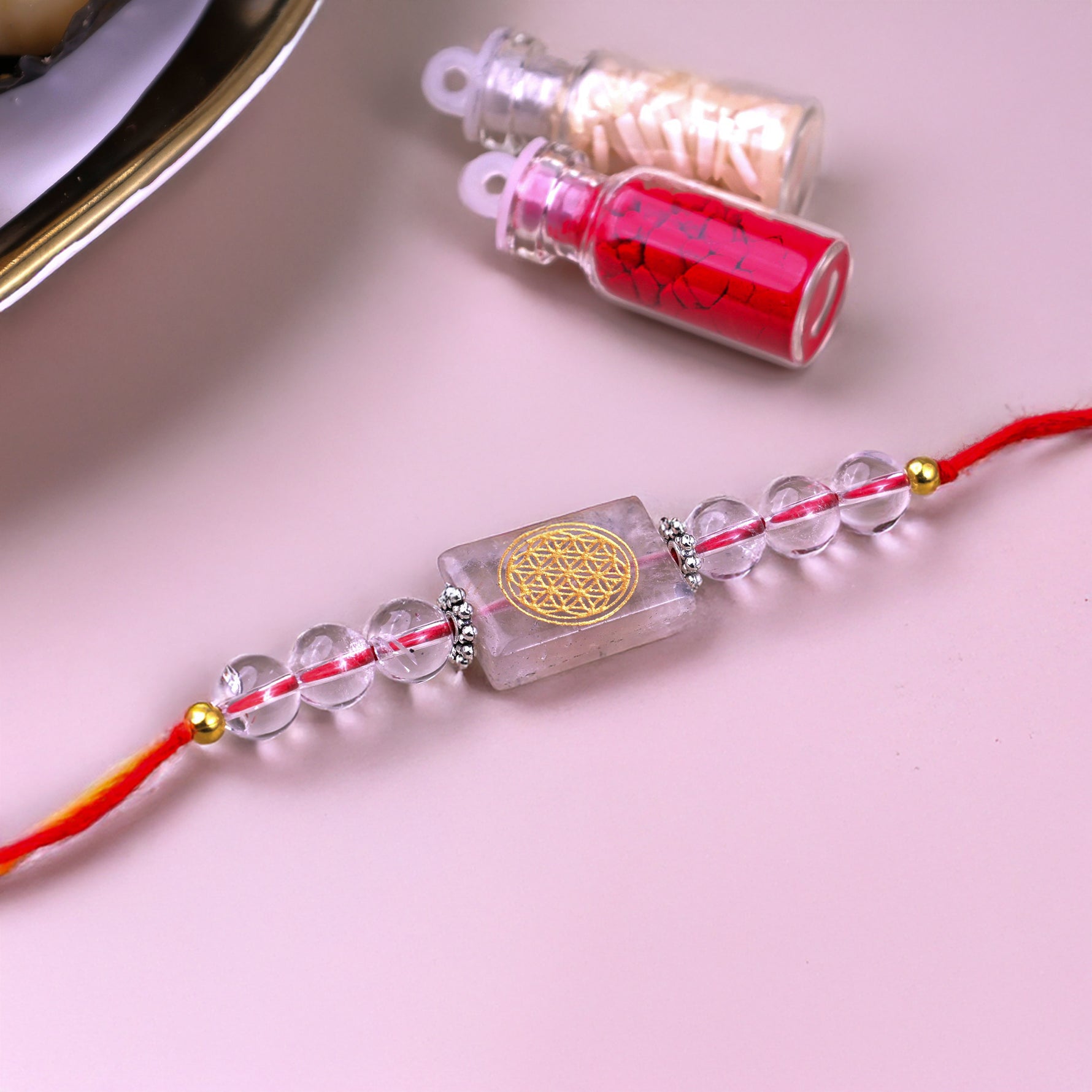Clear Quartz Flower of Life Rakhi 