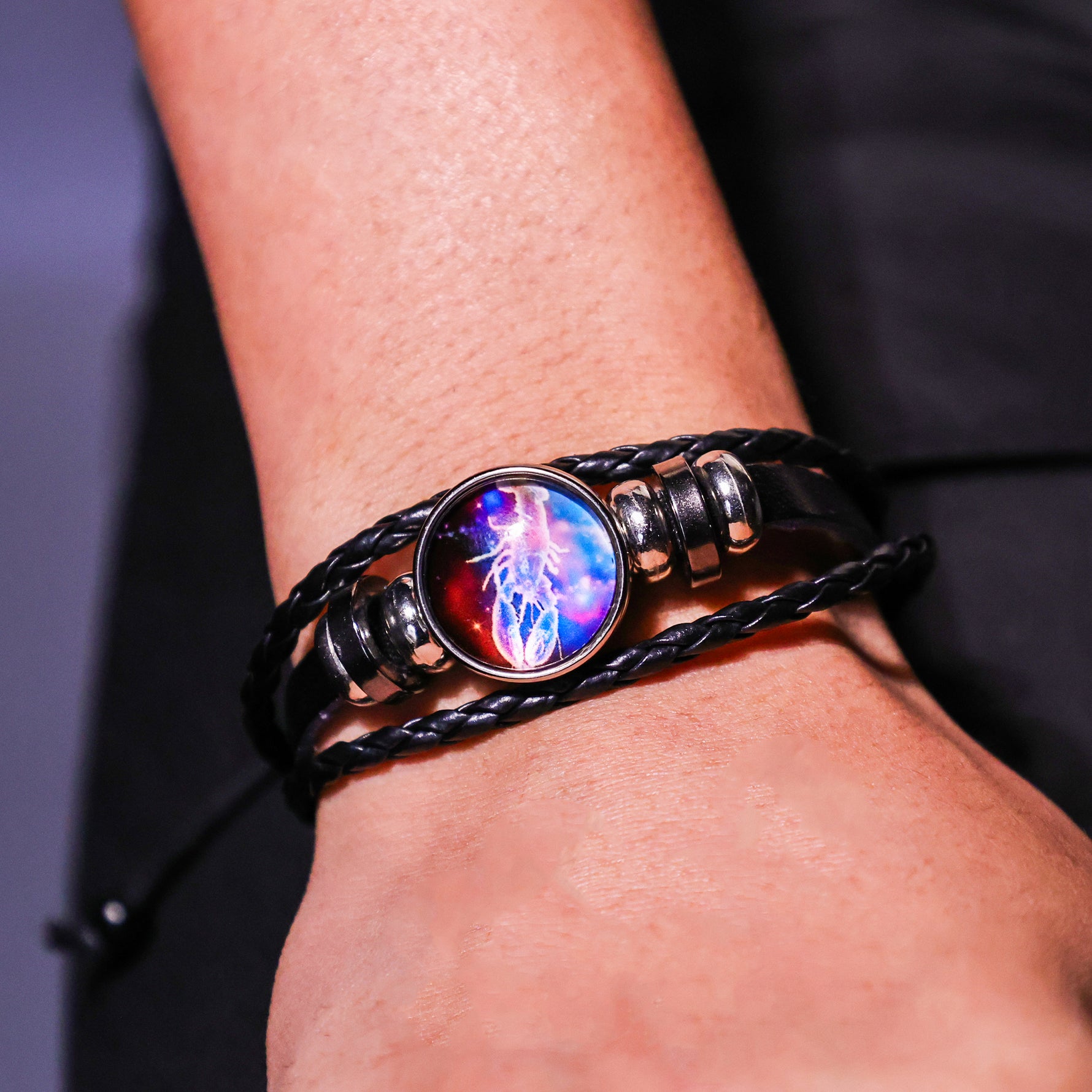 Cancer Leather BraceletCancer Leather Bracelet - Abhimantrit