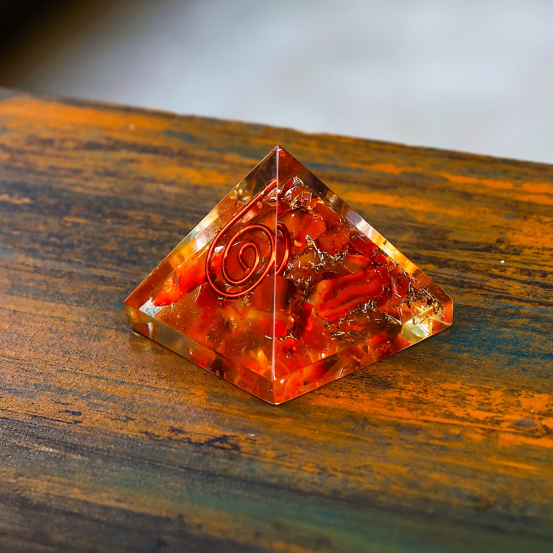 Red Jasper Pyramid - Abhimantrit