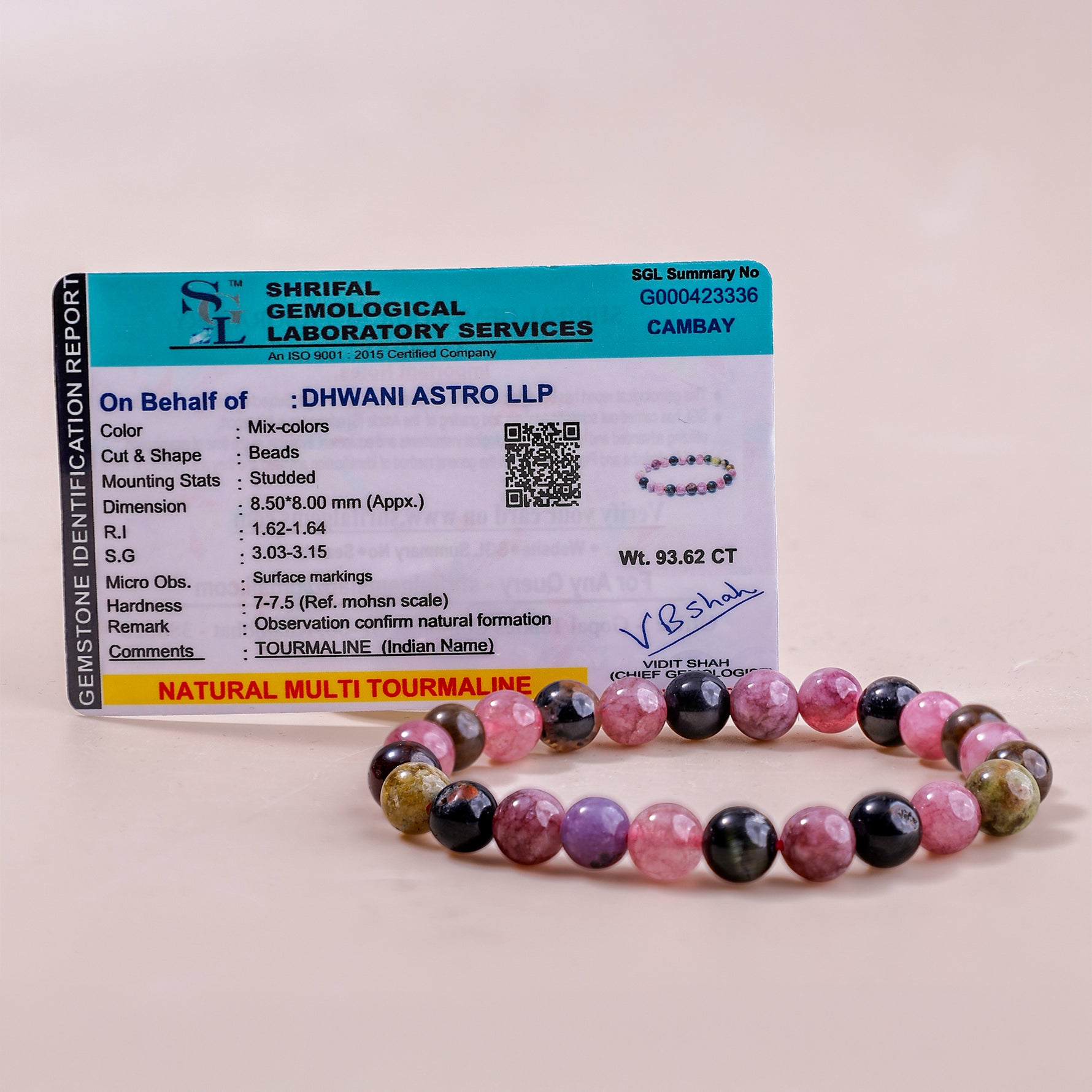 Multi Tourmaline Bracelet (Star)Multi Tourmaline Bracelet (Star)- Abhimantrit & Certified