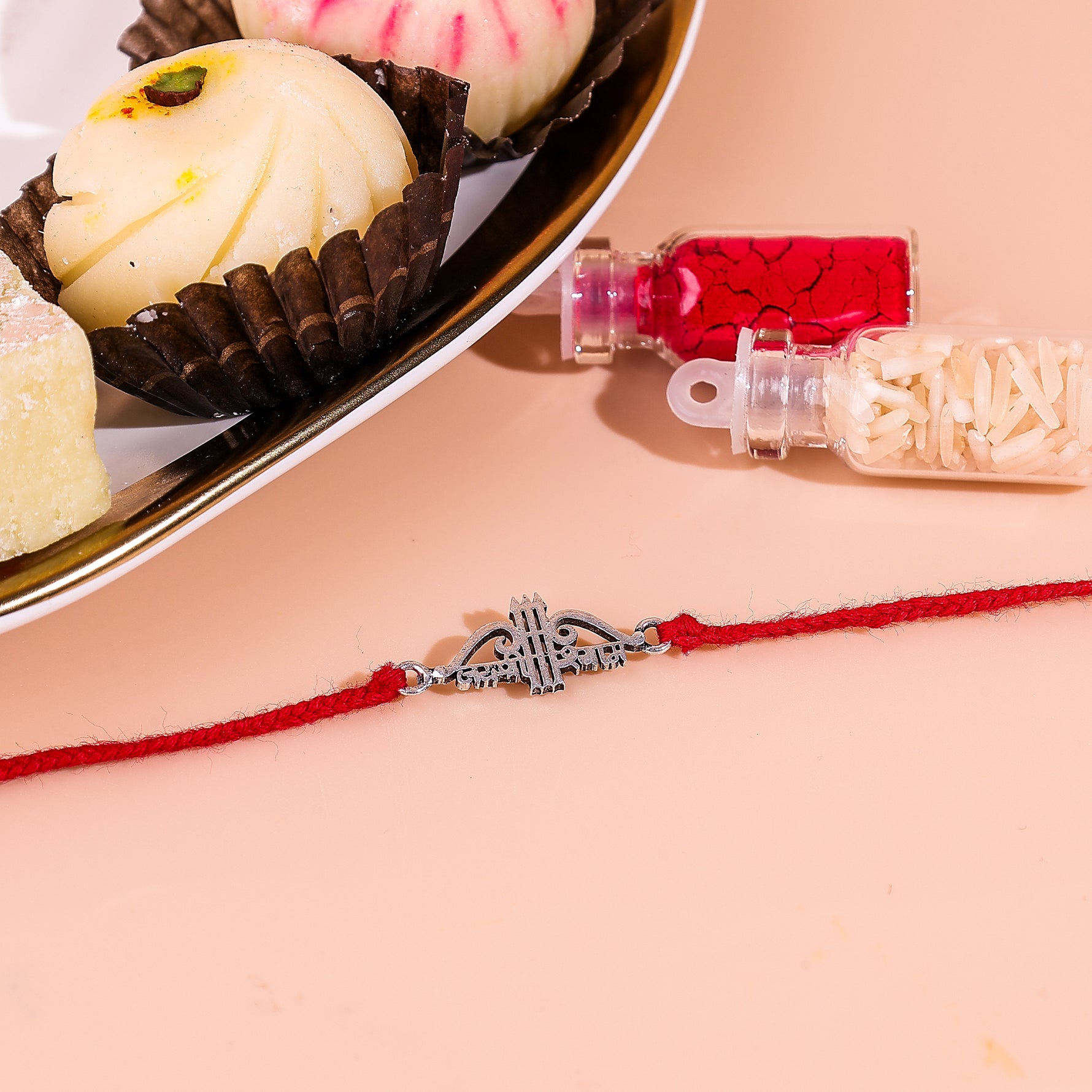 92.5 Pure Silver Jai Shree Shyam Thread Rakhi - Abhimantrit & Certified