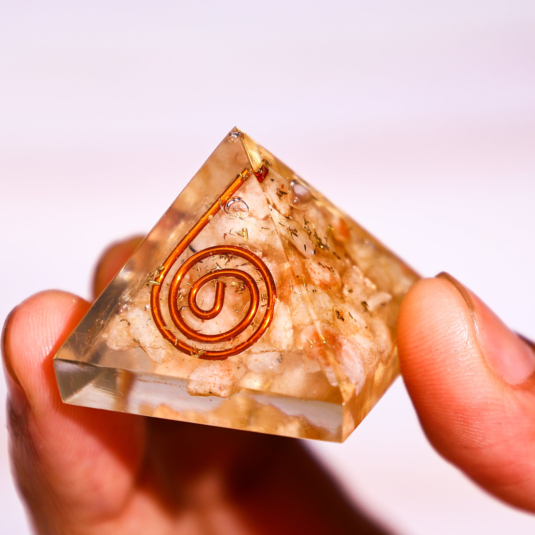 Crest Sunstone Pyramid - Abhimantrit