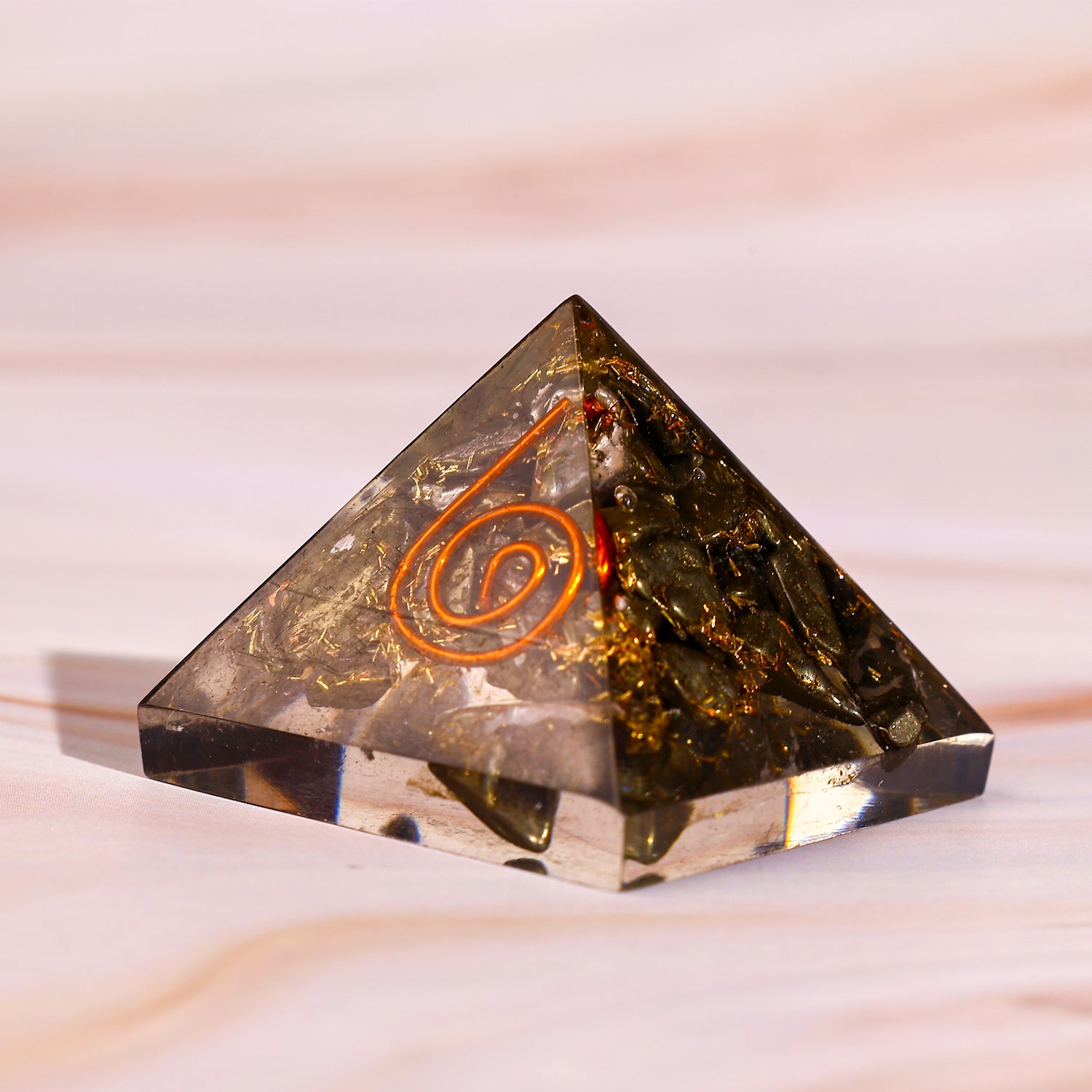 Crystal Pyrite Pyramid - Abhimantrit