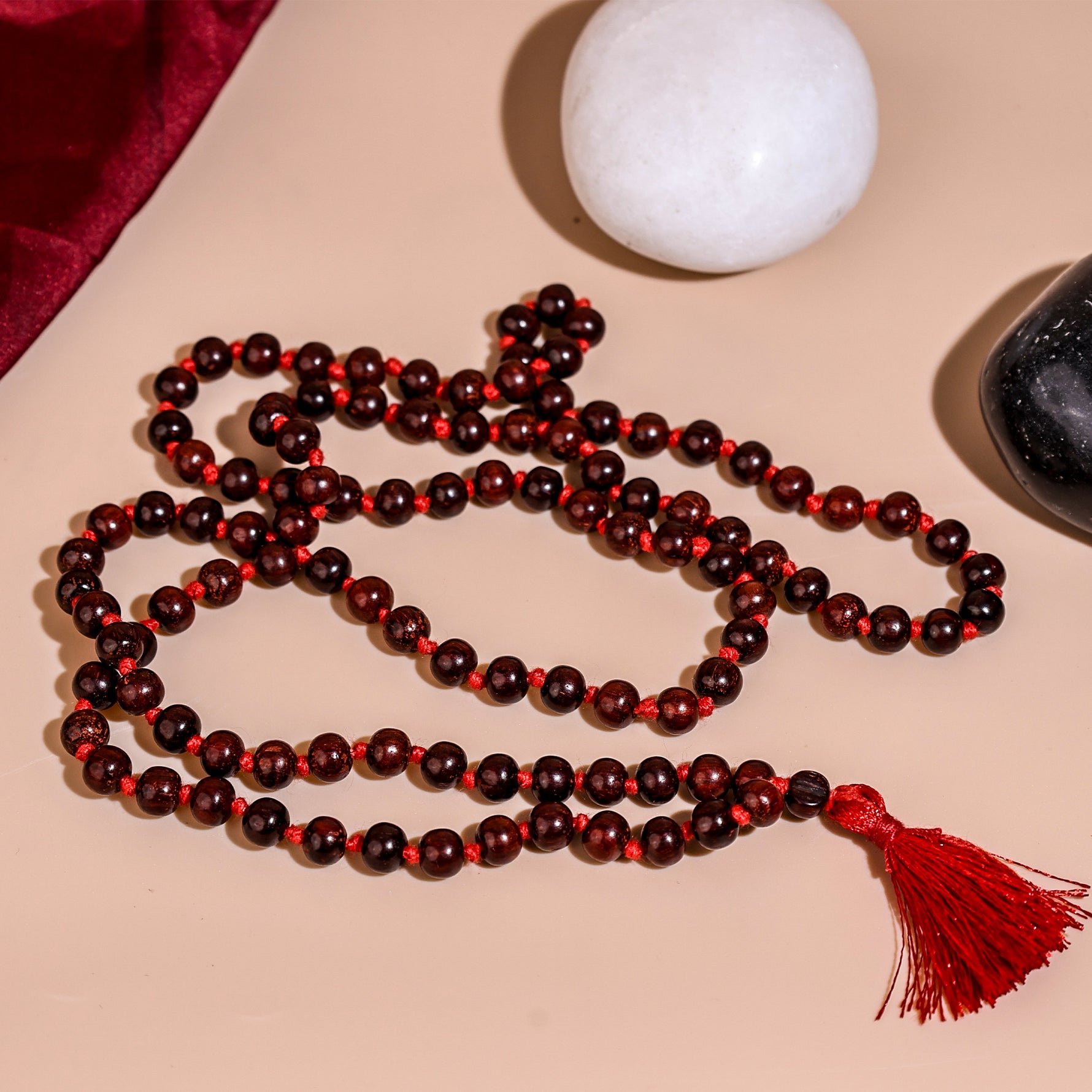 Red Sandal Wood MalaRed Sandal Wood Mala - Abhimantrit & Certified