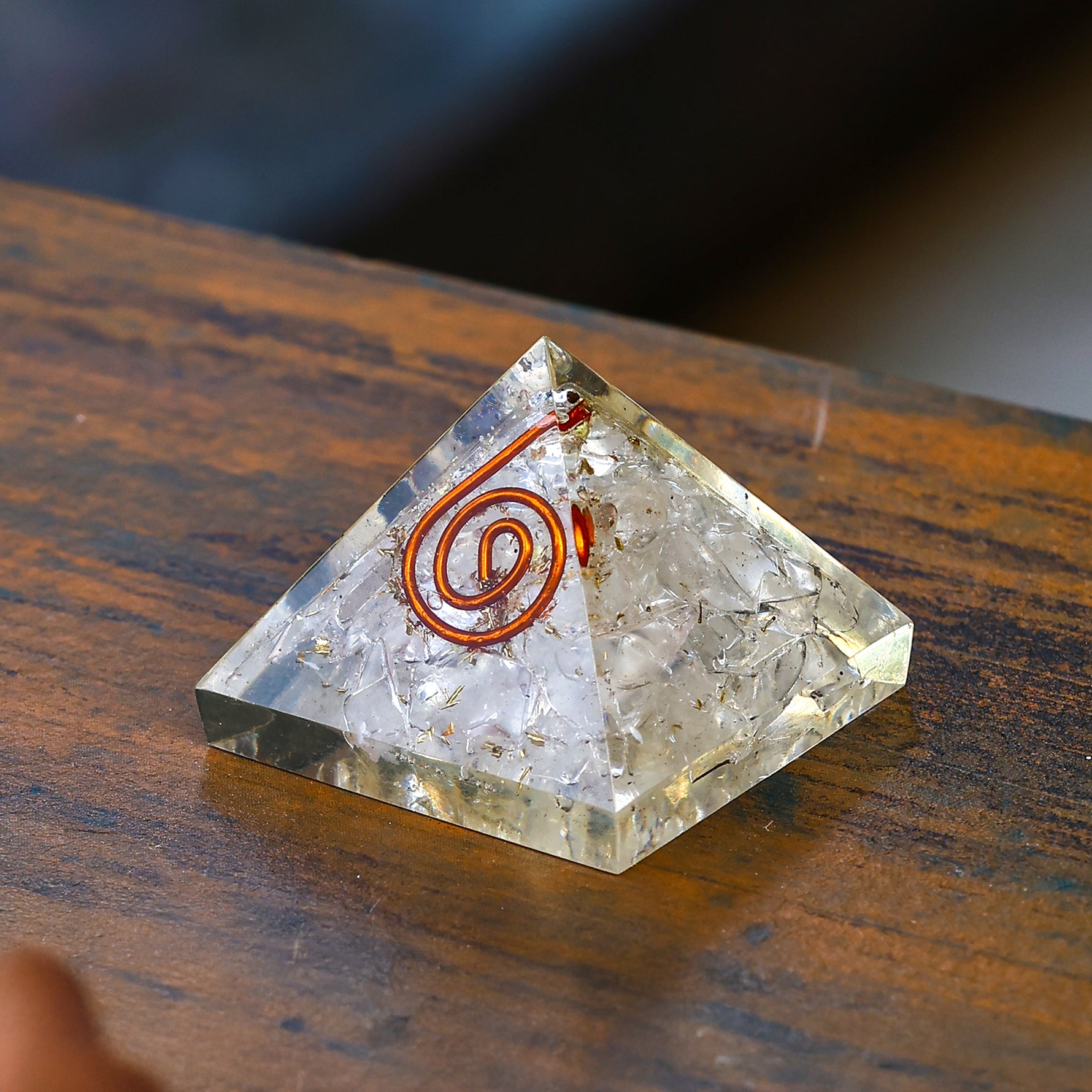 Selenite Pyramid - Abhimantrit