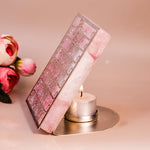 Maha Mrityunjaya Mantra Rose Quartz Tealight Holder