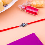 92.5 Pure Silver Lotus With Evil Eye Rakhi