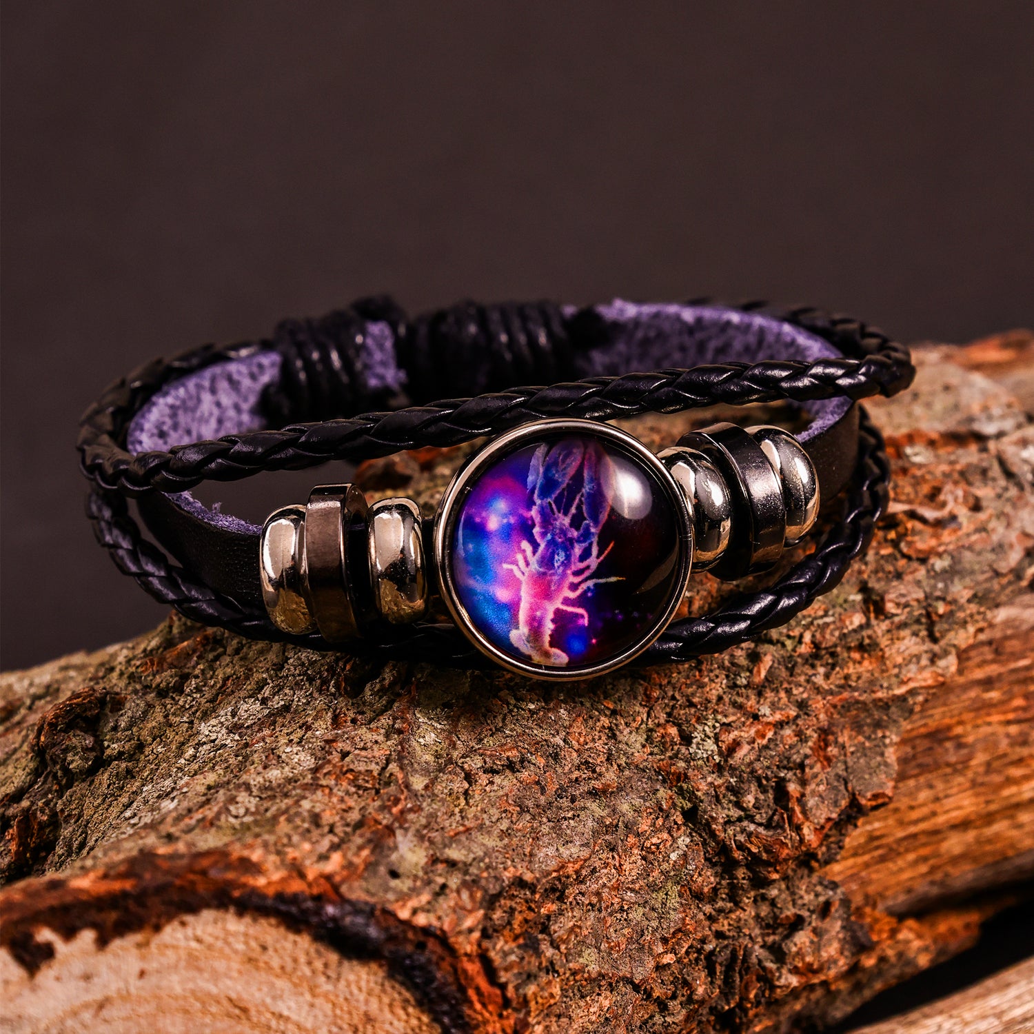 Cancer Leather Bracelet