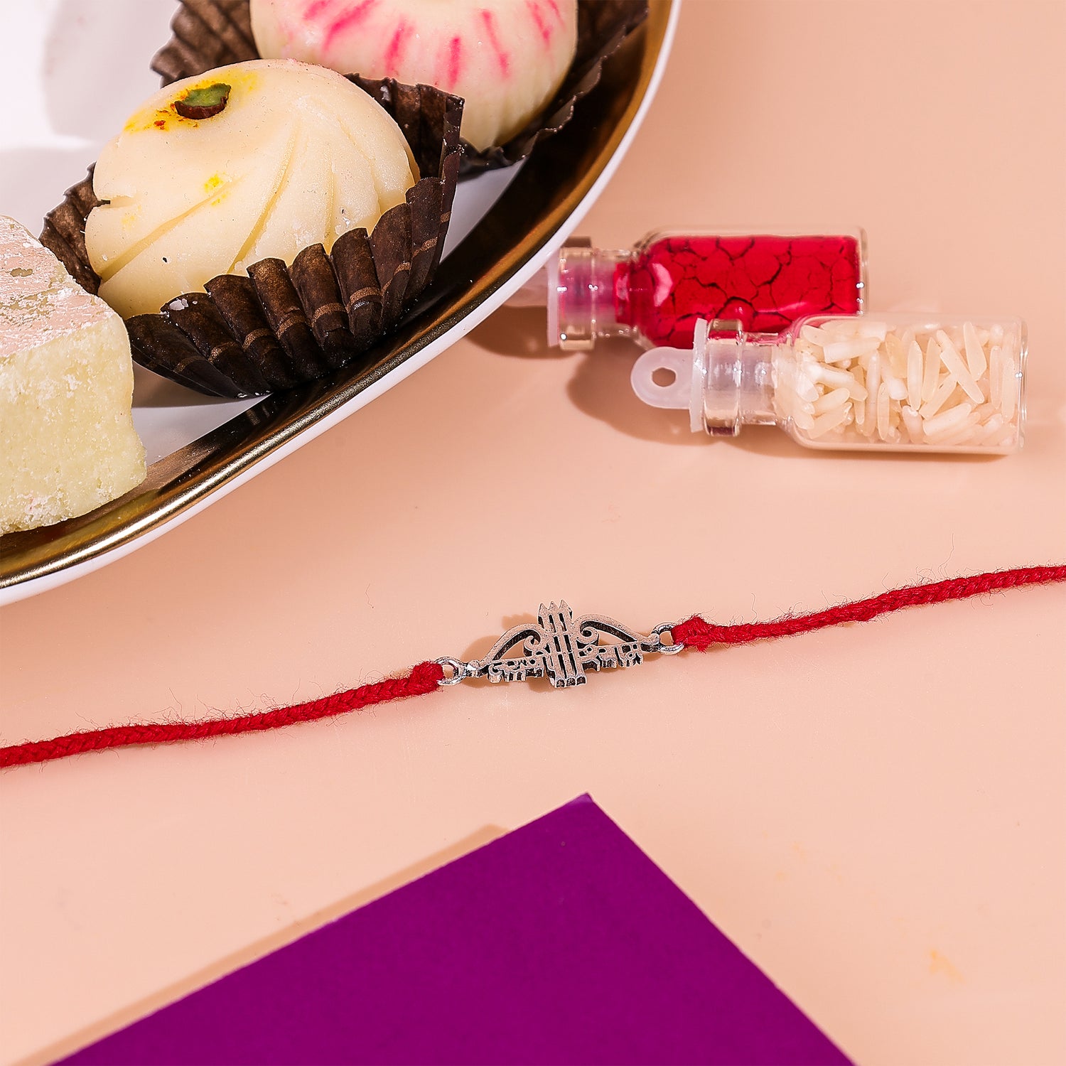 92.5 Pure Silver Jai Shree Shyam Thread Rakhi - Abhimantrit & Certified