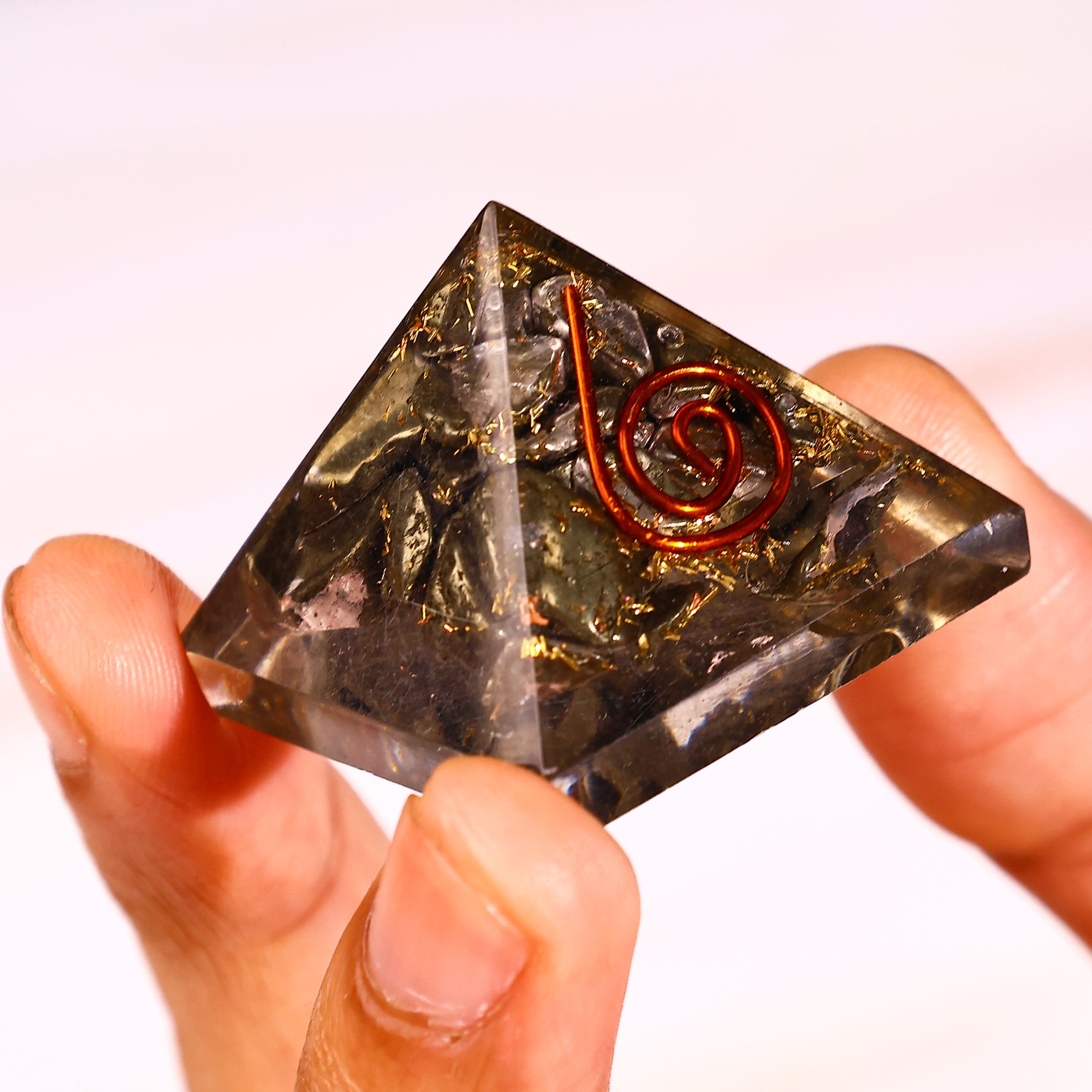 Crystal Pyrite Pyramid - Abhimantrit
