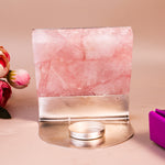 Shiv Stuti Mantra Rose Quartz Tealight Holder