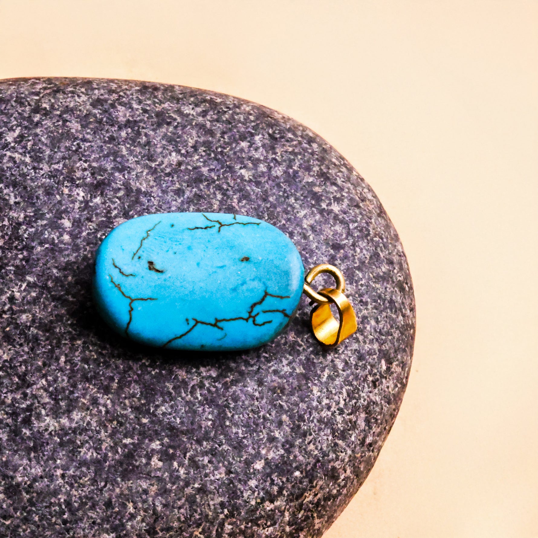 Natural Firoza Pendant - Abhimantrit & Certified