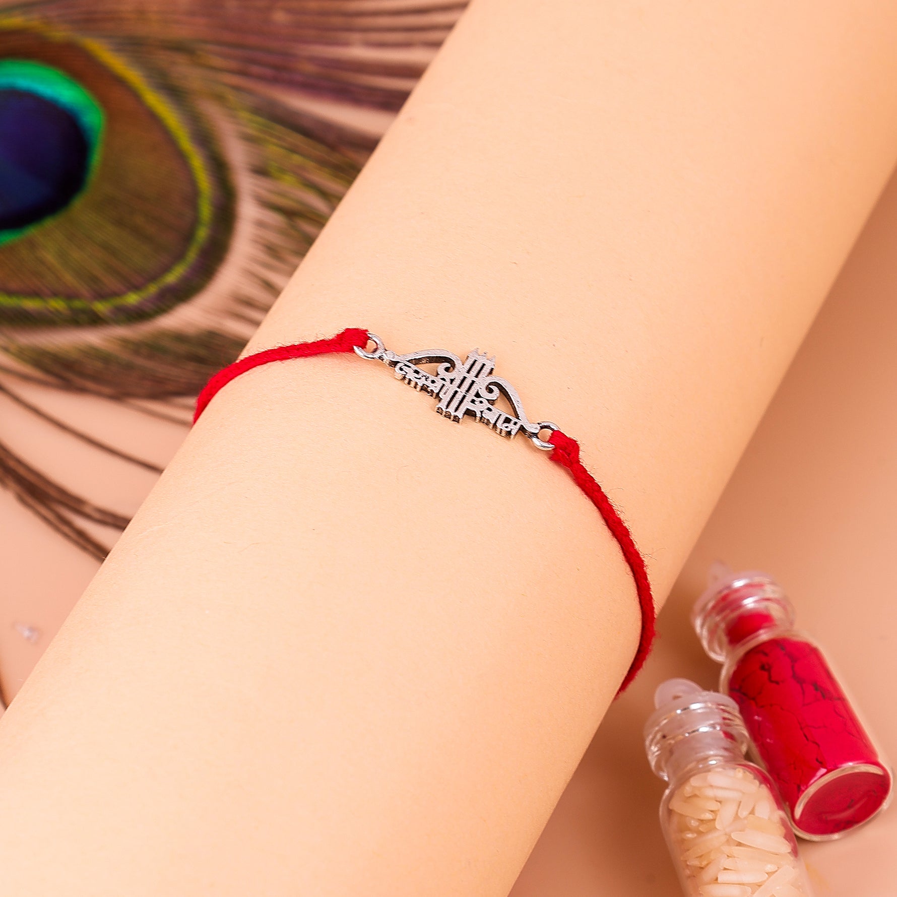 92.5 Pure Silver Jai Shree Shyam Thread Rakhi - Abhimantrit & Certified