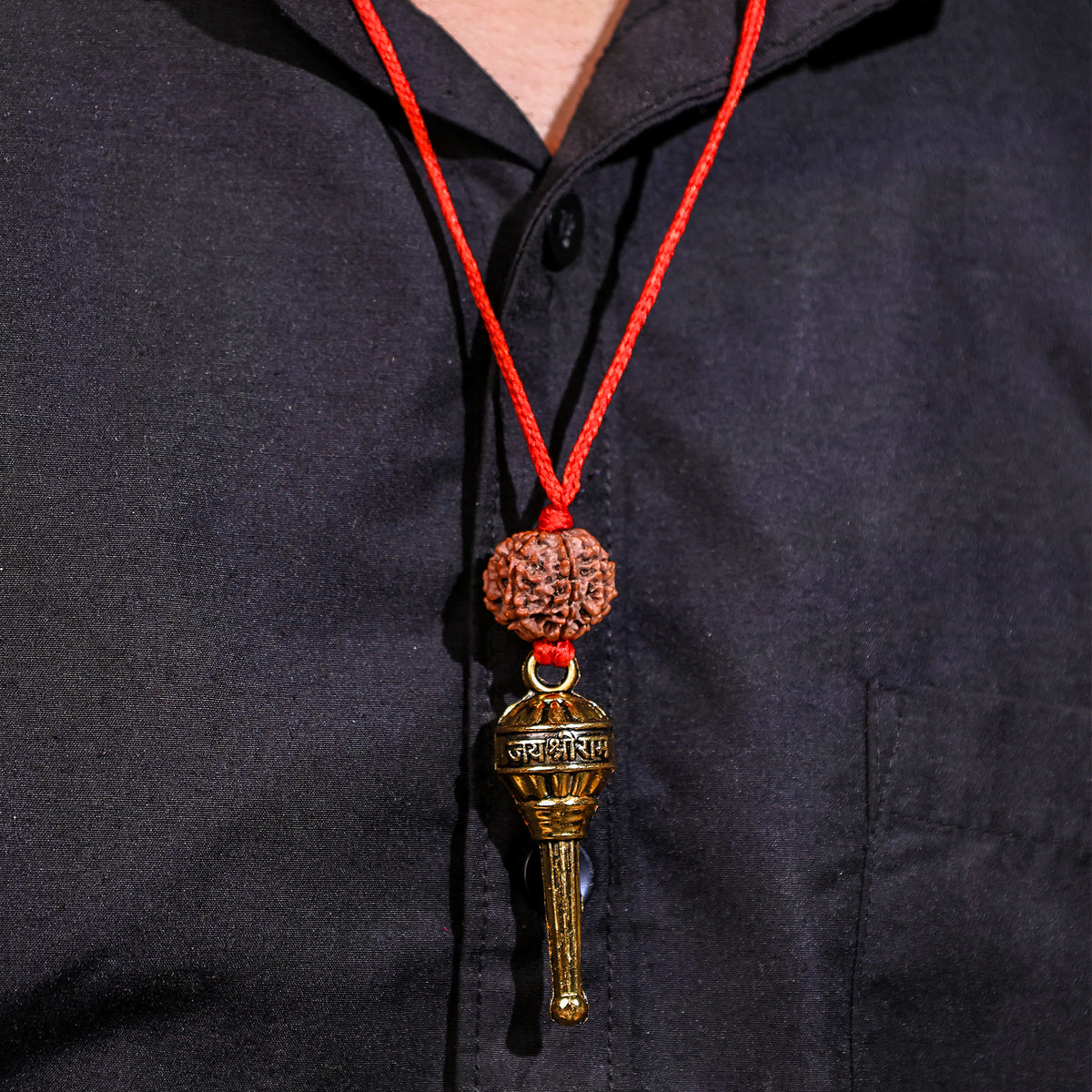 Hanuman Ji Gada with 7 mukhi Rudraksha Pendant