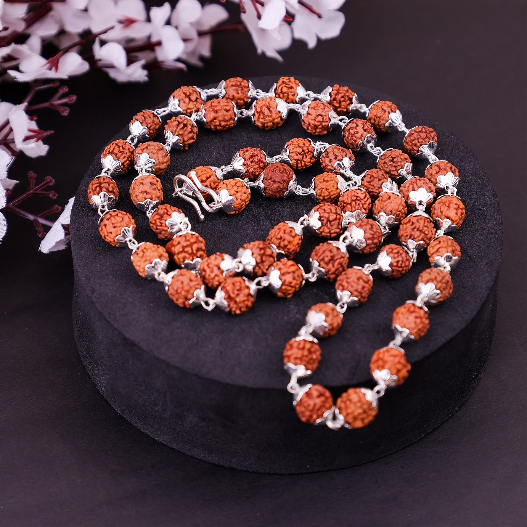 Silver Plated Divya Rudraksha MalaSilver Plated Divya Rudraksha Mala- Abhimantrit