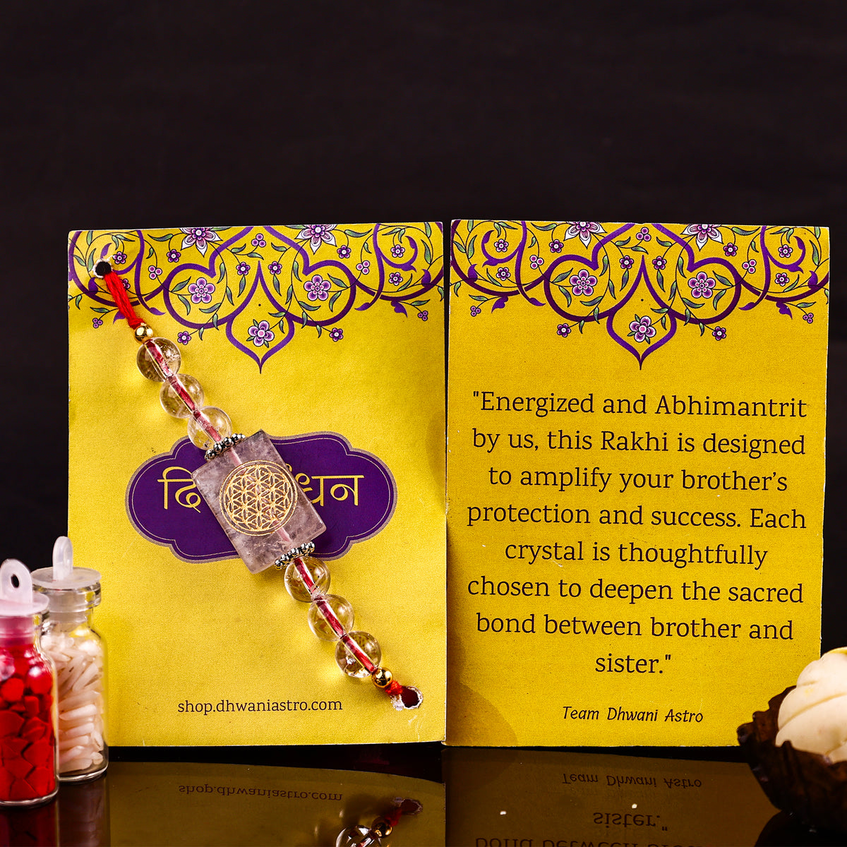 Clear Quartz Flower of Life Rakhi 