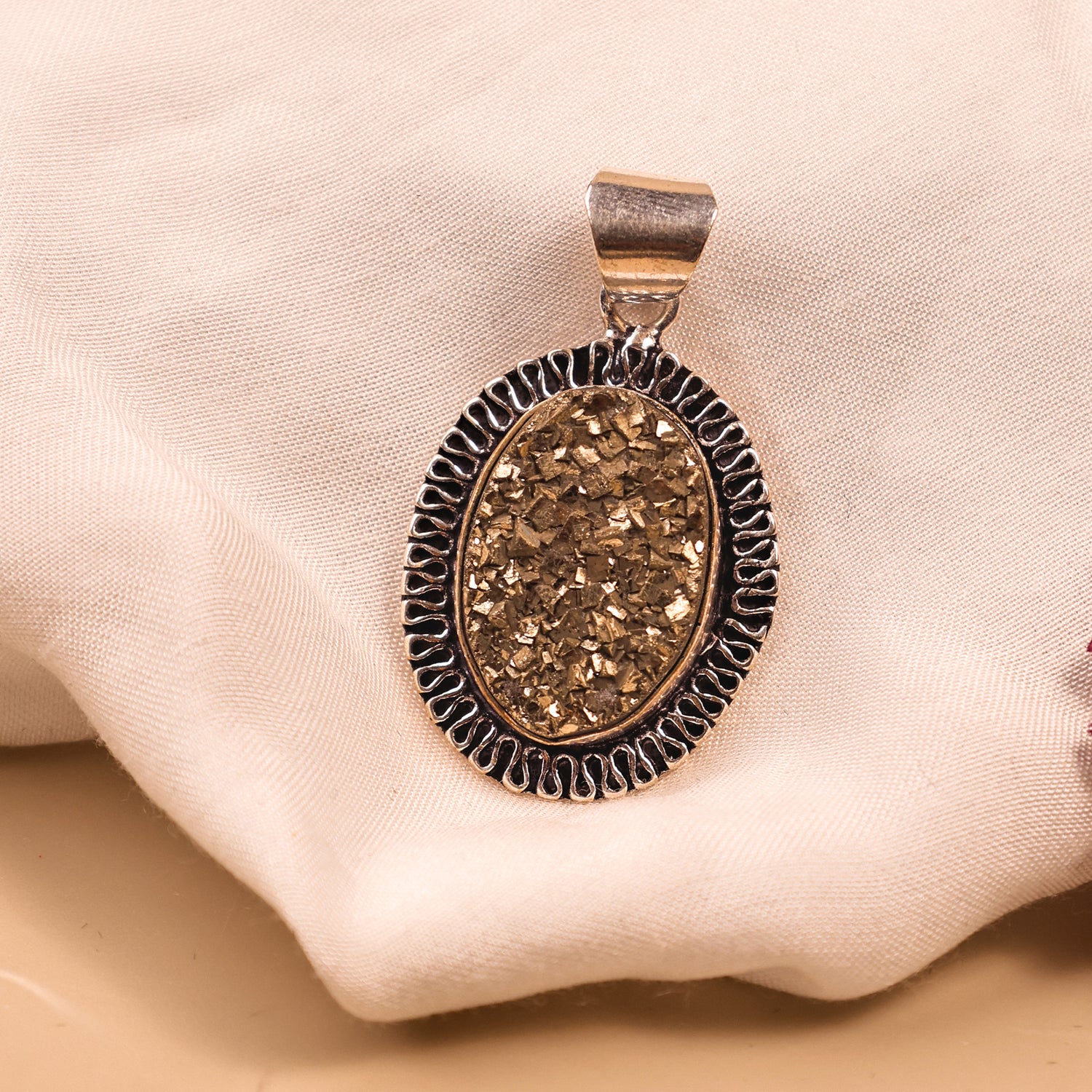 Pyrite Pendant for Wealth & Money - Abhimantrit