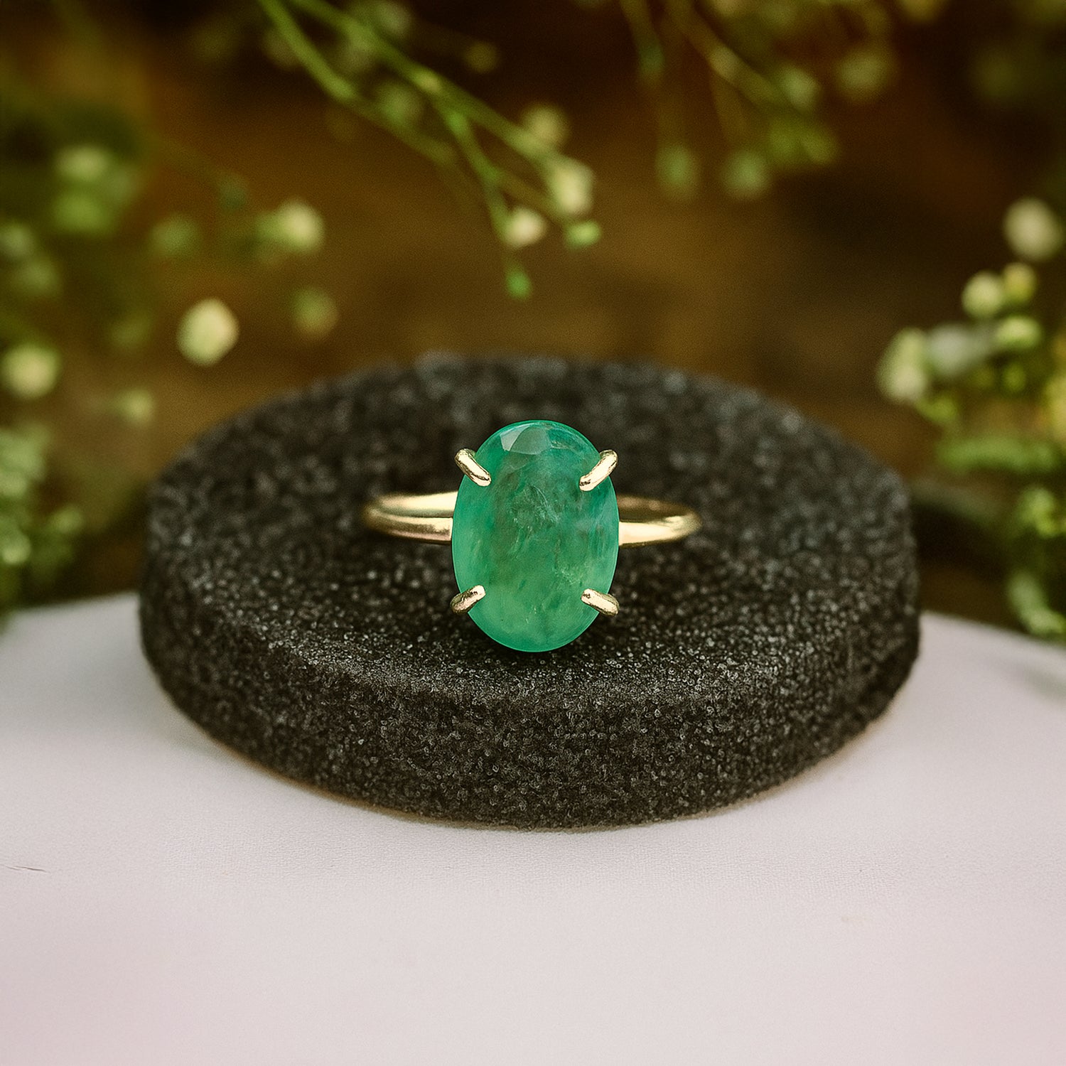 Promotes Wealth Attraction & Money Growth: Green Aventurine Ring - Abhimantrit & Certified