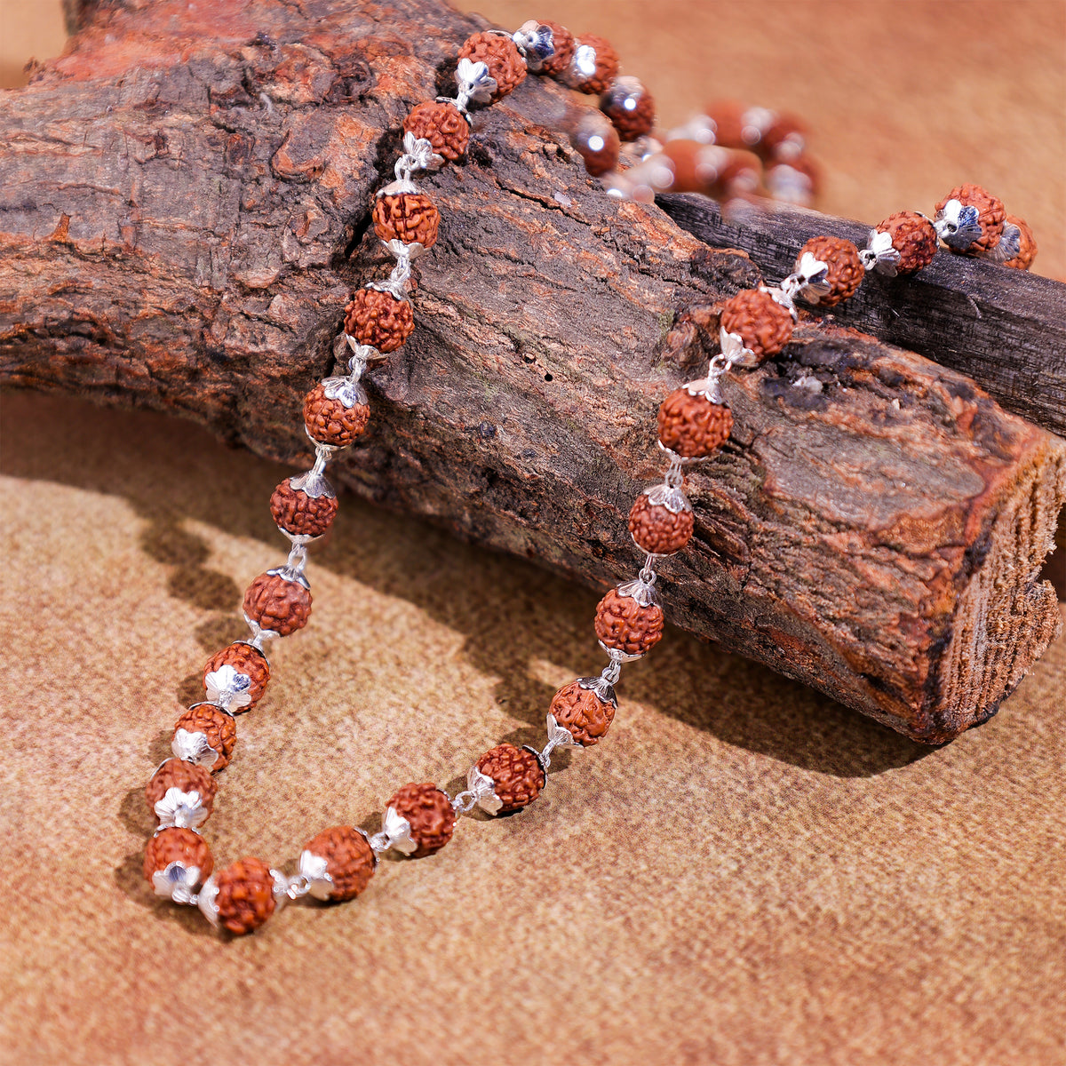 Silver Plated Divya Rudraksha Mala