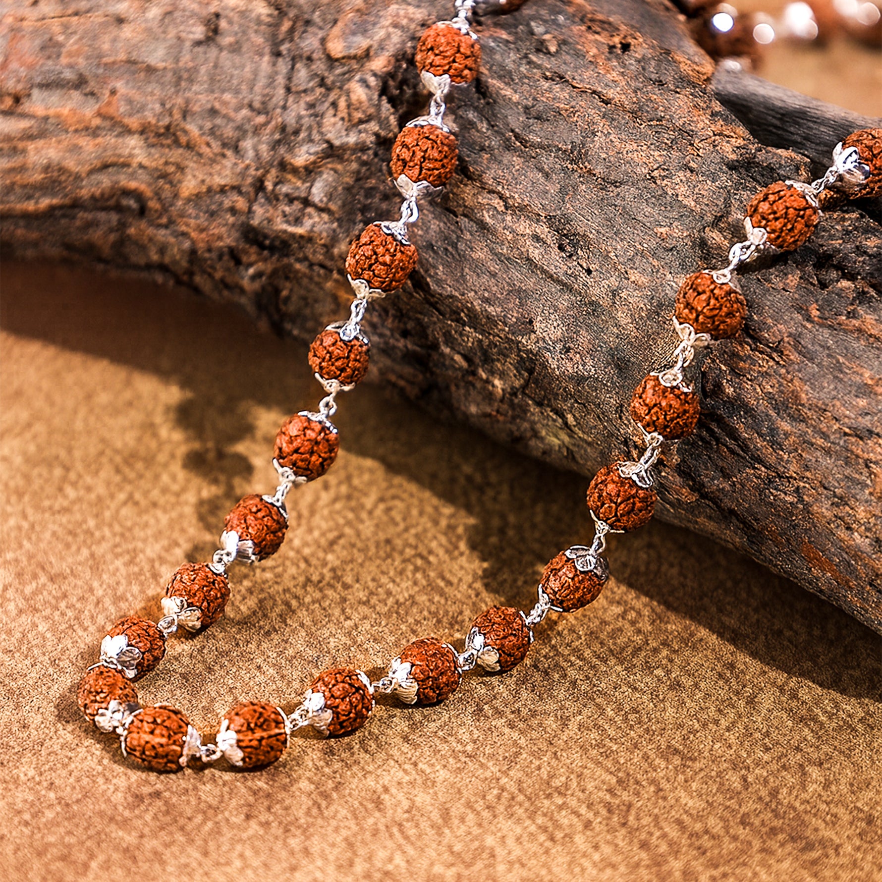 Silver Plated Divya Rudraksha MalaSilver Plated Divya Rudraksha Mala- Abhimantrit