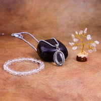 Clear Quartz Bracelet & Pendant with Tree (Combo)
