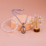 Clear Quartz Bracelet & Pendant with Tree (Combo)