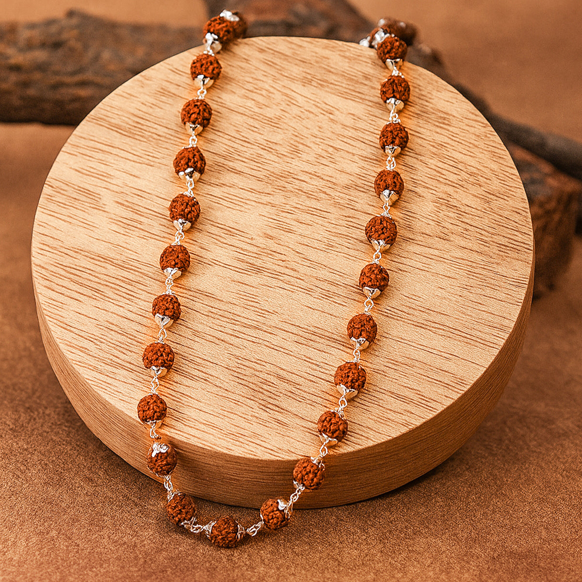 Silver Plated Divya Rudraksha Mala