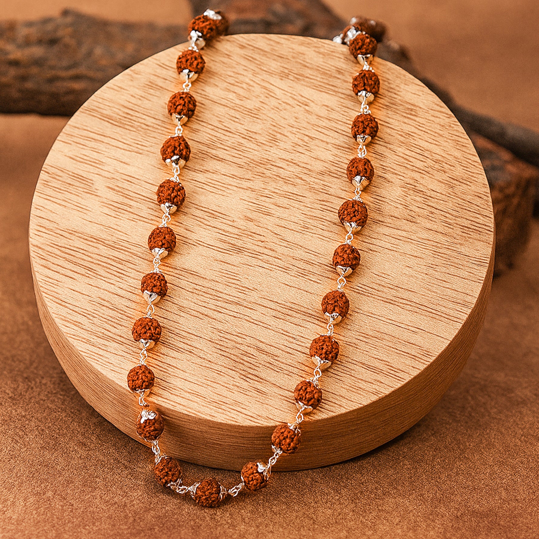 Silver Plated Divya Rudraksha MalaSilver Plated Divya Rudraksha Mala- Abhimantrit