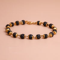 Gold Plated Karungali Malai Bracelet