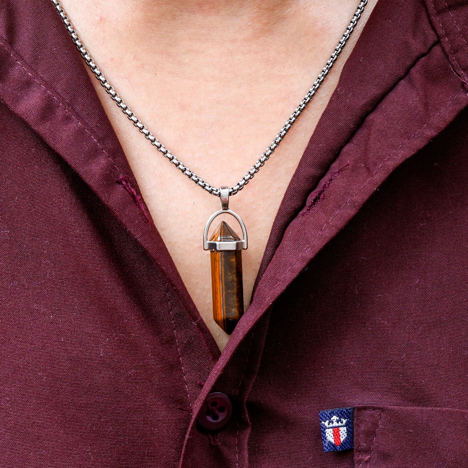 Tiger Eye Pen Shape Pendant - Abhimantrit
