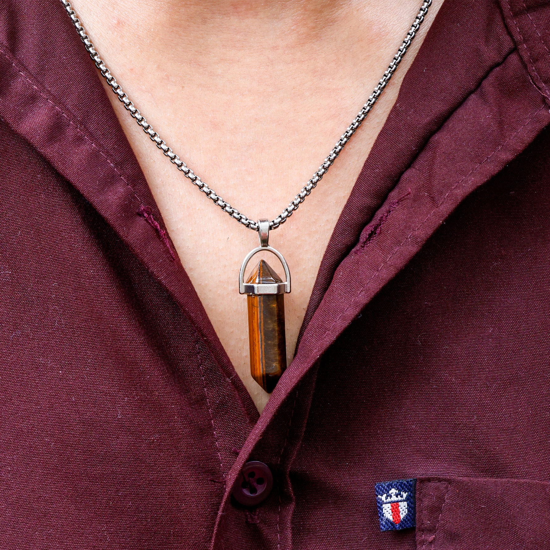 Tiger Eye Pen Shape Pendant - Abhimantrit