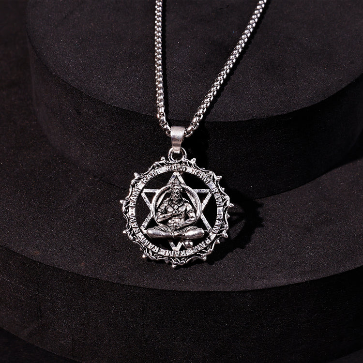 IGP Plating Meditating Hanuman Ji Pendant - Abhimantrit