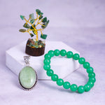 Green Aventurine Bracelet & Pendant With Tree (Combo)