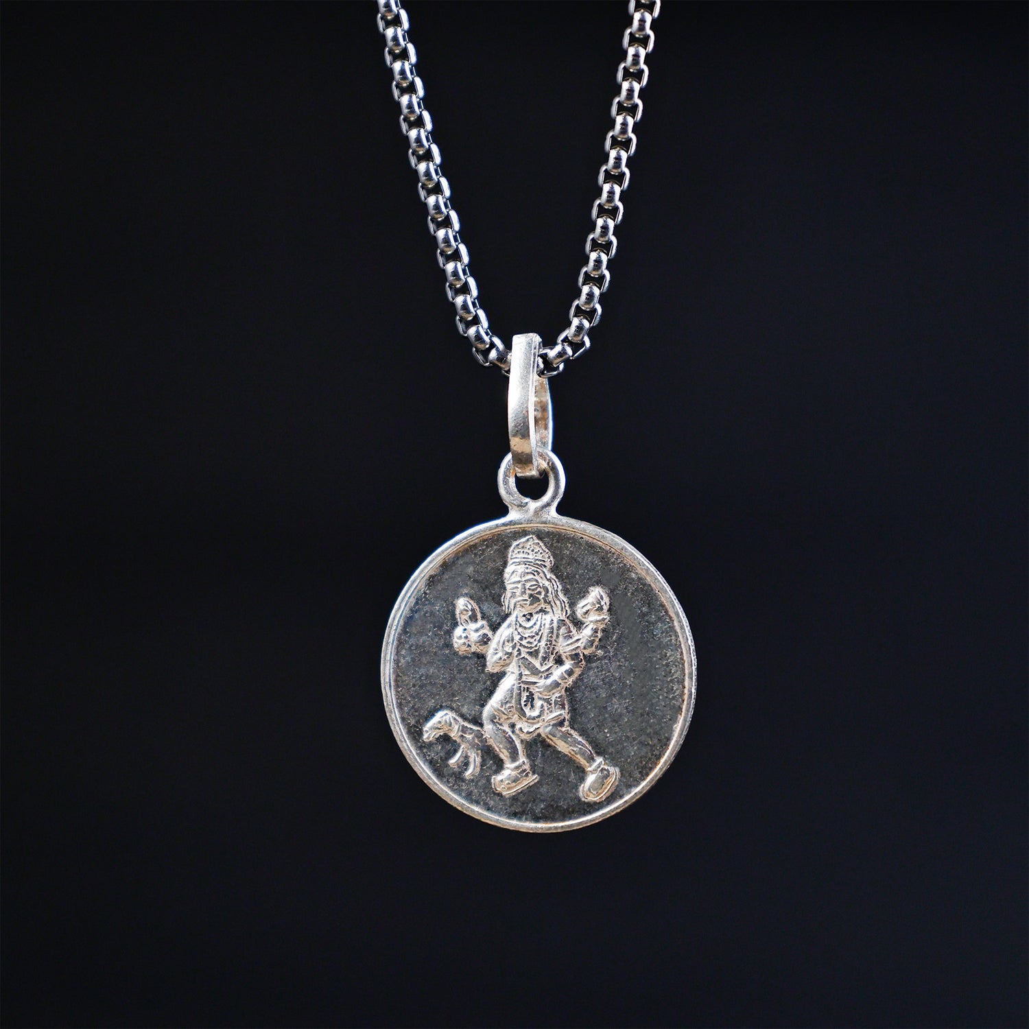 Shree Bherav Yantra Pure Silver Pendant - Abhimantrit