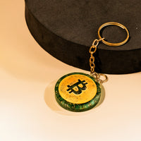Bitcoin Green Jade Keychain - Abhimantrit
