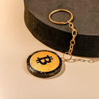 Bitcoin Black Tourmaline Keychain - Abhimantrit