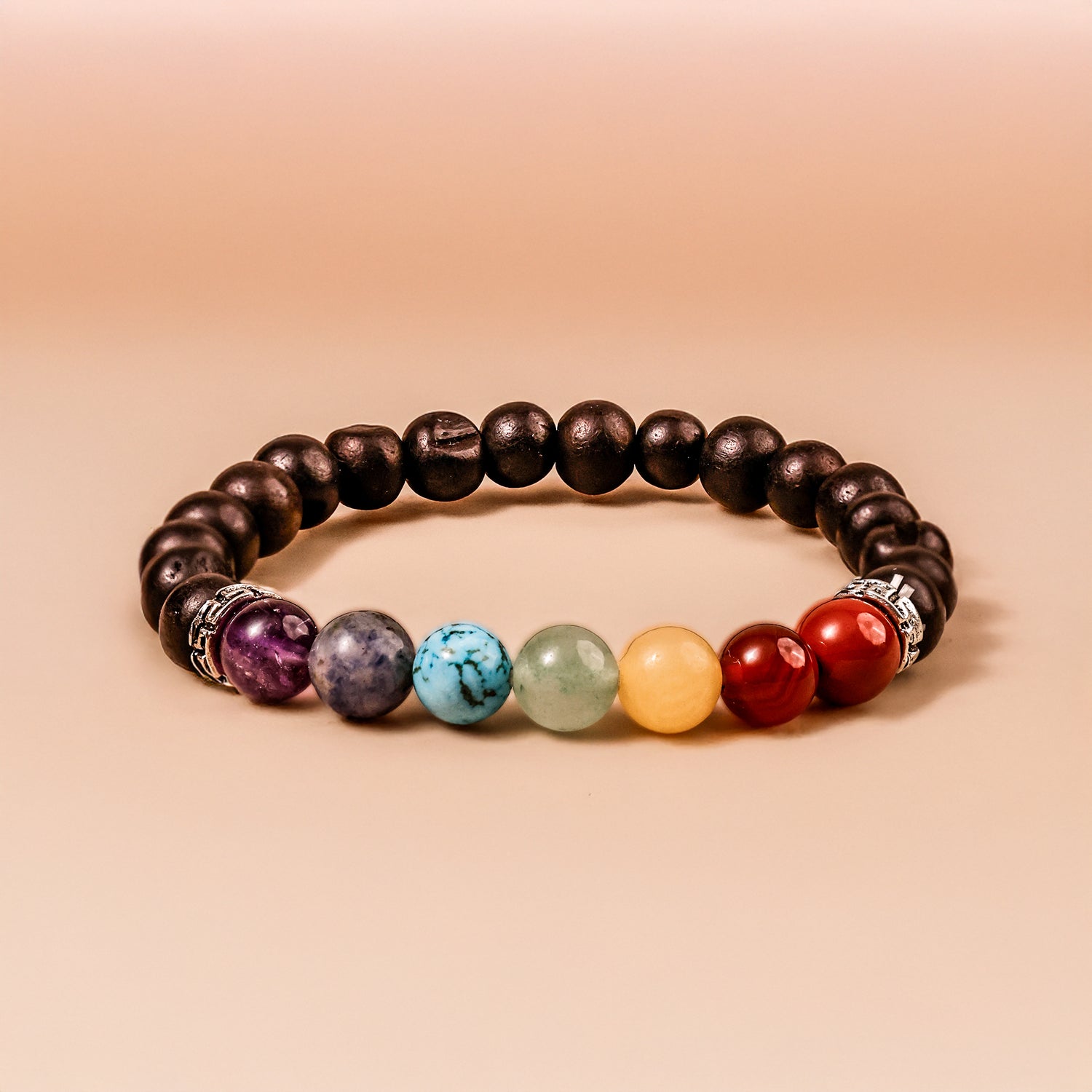Karungali With 7 Chakra Bracelet - Abhimantrit & Certified