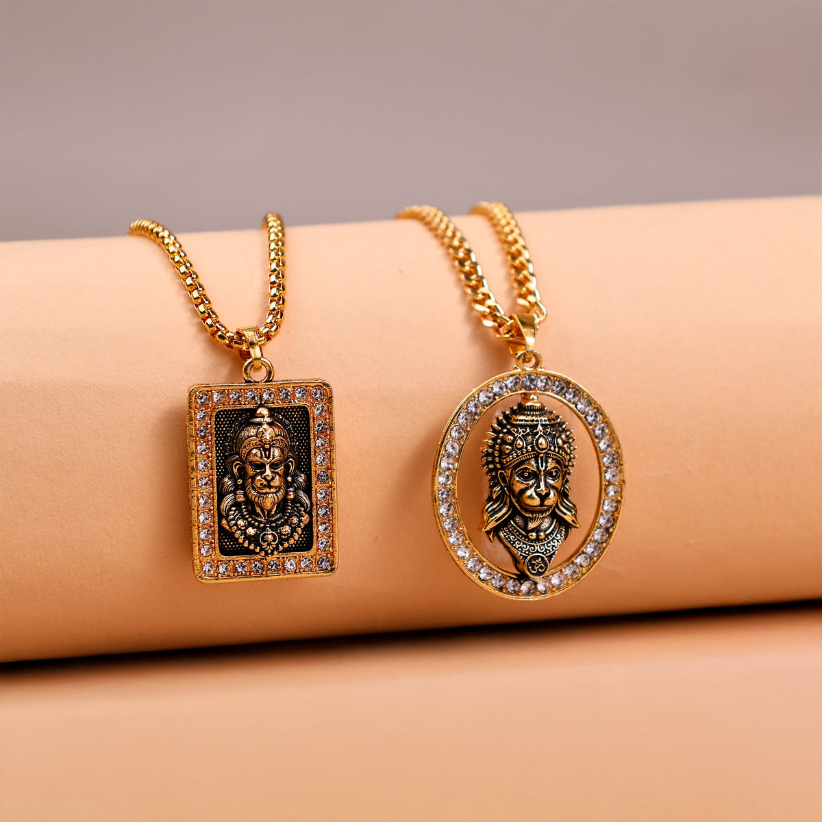 Gold Hanuman ji Pendant Combo