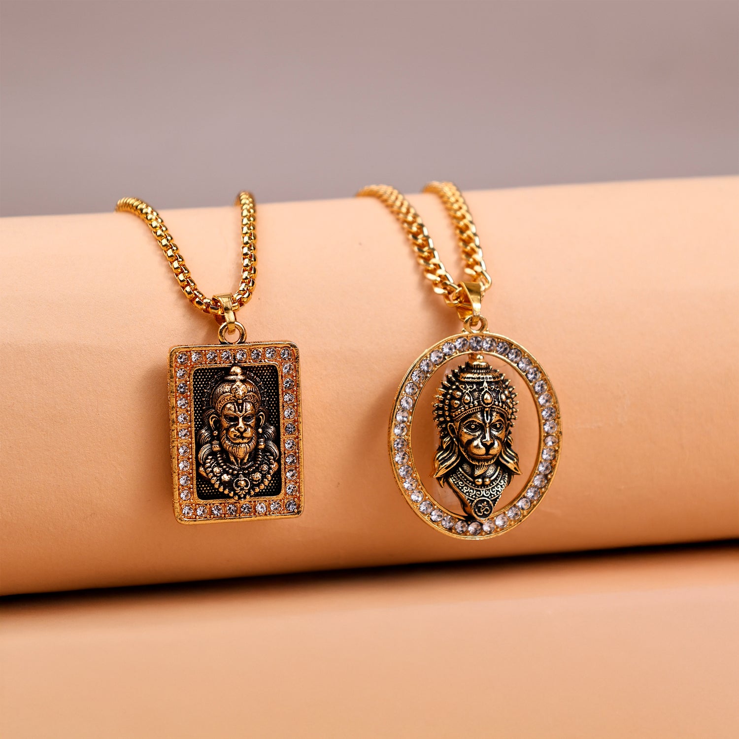 Gold Hanuman ji Pendant Combo