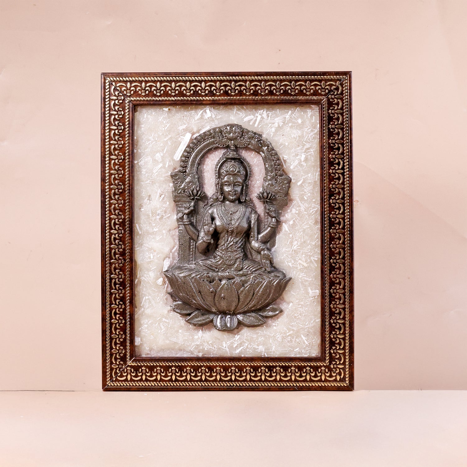 Goddess Lakshmi Ji On Selenite Frame - Abhimantrit