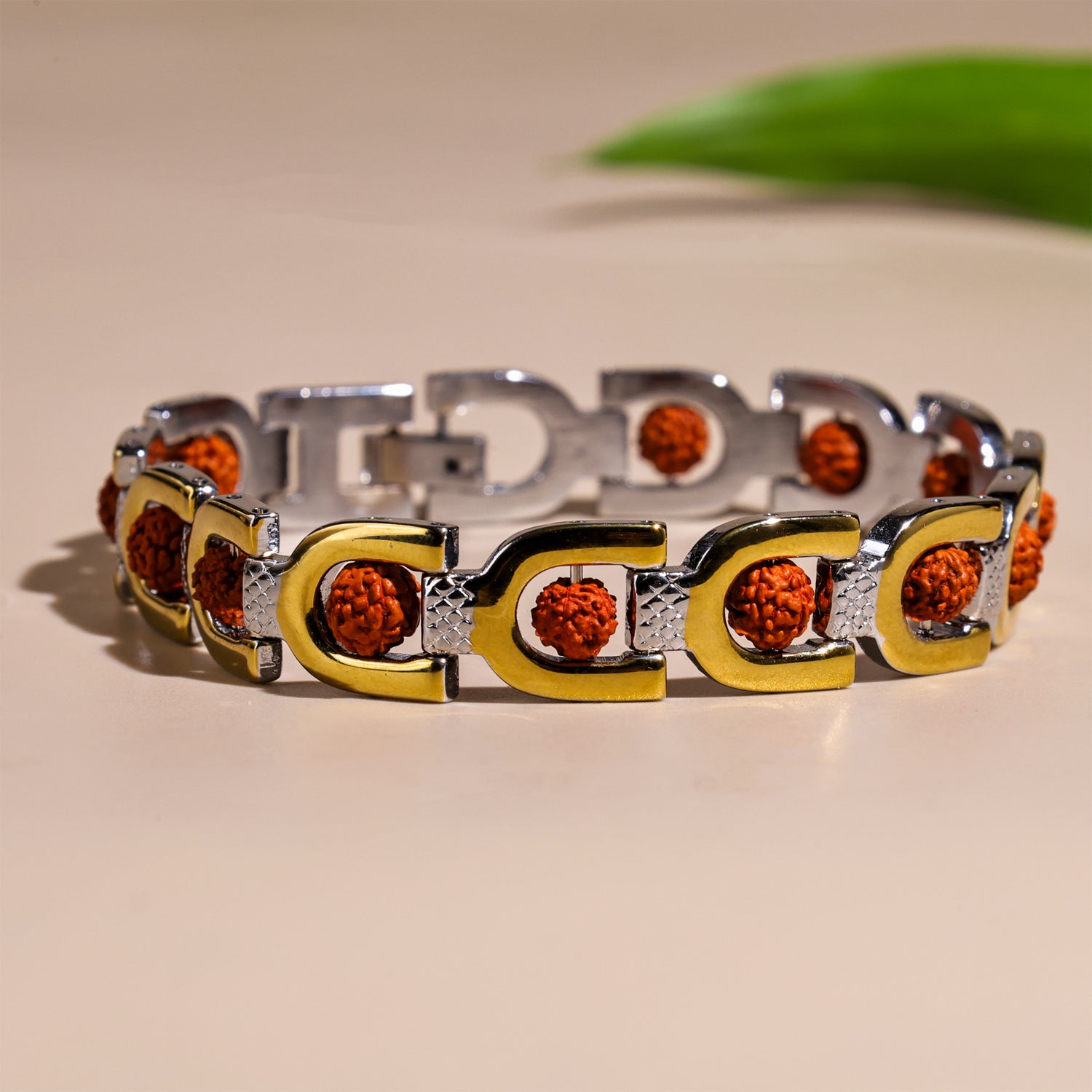 Duotone Rudraksha Bracelet (IGP Gold & Silver Plating) - Abhimantrit